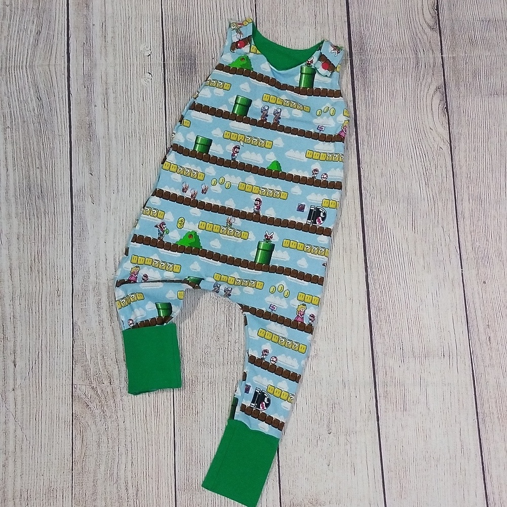 Custom Made ADJUSTABLE Grow-With-Me Infant/Toddler Romper 6m-4+y Game Bros